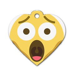 Scream Emoji Dog Tag Heart (one Side) by BestEmojis