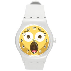 Scream Emoji Round Plastic Sport Watch (m) by BestEmojis