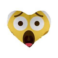 Scream Emoji Standard 16  Premium Heart Shape Cushions by BestEmojis