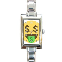 Money Face Emoji Rectangle Italian Charm Watch by BestEmojis