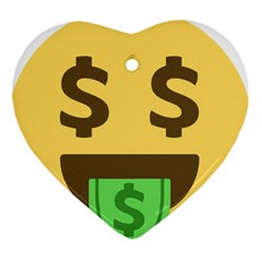 Money Face Emoji Ornament (heart) by BestEmojis