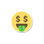 Money Face Emoji Golf Ball Marker Front