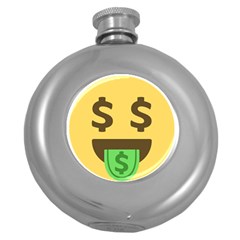 Money Face Emoji Round Hip Flask (5 Oz) by BestEmojis