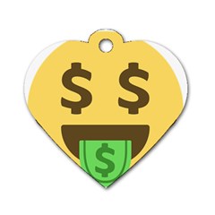 Money Face Emoji Dog Tag Heart (one Side) by BestEmojis