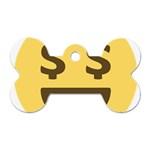 Money Face Emoji Dog Tag Bone (Two Sides) Front