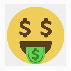 Money Face Emoji Medium Glasses Cloth (2-side) by BestEmojis