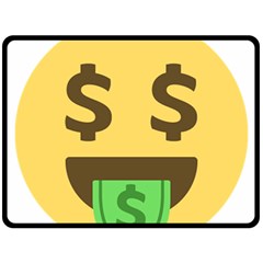 Money Face Emoji Fleece Blanket (large)  by BestEmojis