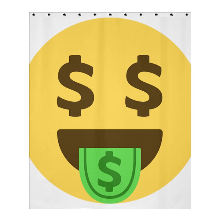 Money Face Emoji Shower Curtain 60  x 72  (Medium) 