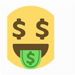 Money Face Emoji Small Garden Flag (Two Sides) Back