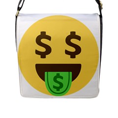 Money Face Emoji Flap Messenger Bag (l)  by BestEmojis