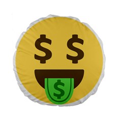 Money Face Emoji Standard 15  Premium Flano Round Cushions by BestEmojis