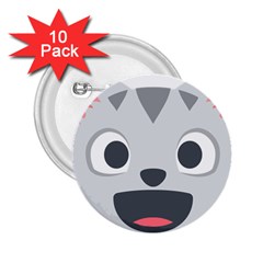 Cat Smile 2 25  Buttons (10 Pack)  by BestEmojis