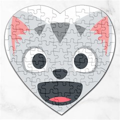 Cat Smile Jigsaw Puzzle (heart) by BestEmojis