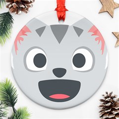 Cat Smile Round Ornament (two Sides) by BestEmojis