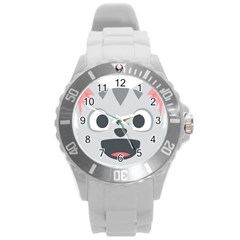 Cat Smile Round Plastic Sport Watch (l) by BestEmojis