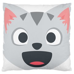 Cat Smile Large Cushion Case (one Side) by BestEmojis