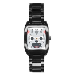 Cat Smile Stainless Steel Barrel Watch by BestEmojis