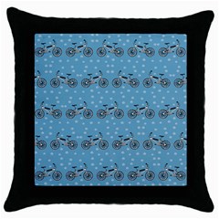 Bicycles Pattern Throw Pillow Case (black)