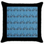 Bicycles Pattern Throw Pillow Case (Black) Front