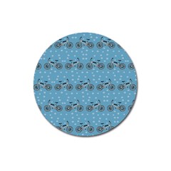 Bicycles Pattern Magnet 3  (round)