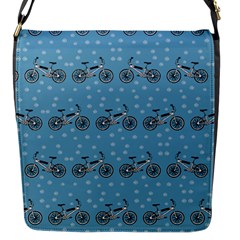 Bicycles Pattern Flap Messenger Bag (s) by linceazul