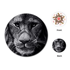 My Lion Sketch Playing Cards (round)  by 1871930