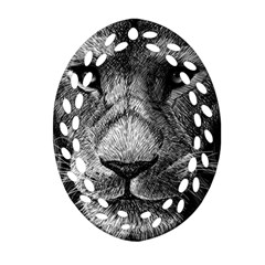 My Lion Sketch Ornament (oval Filigree)