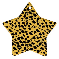 Skin Animals Cheetah Dalmation Black Yellow Ornament (star) by Mariart