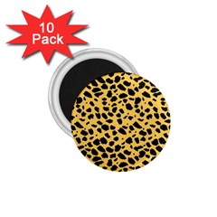 Skin Animals Cheetah Dalmation Black Yellow 1 75  Magnets (10 Pack)  by Mariart