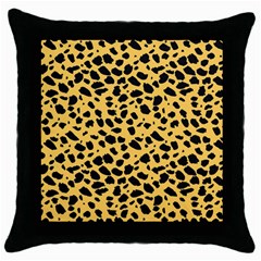 Skin Animals Cheetah Dalmation Black Yellow Throw Pillow Case (black) by Mariart