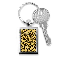 Skin Animals Cheetah Dalmation Black Yellow Key Chains (rectangle) 