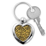 Skin Animals Cheetah Dalmation Black Yellow Key Chains (Heart)  Front