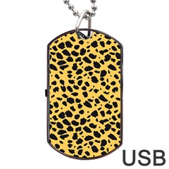 Skin Animals Cheetah Dalmation Black Yellow Dog Tag Usb Flash (one Side) by Mariart