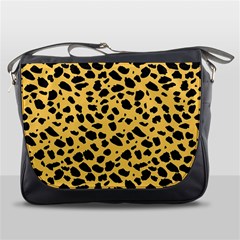 Skin Animals Cheetah Dalmation Black Yellow Messenger Bags by Mariart