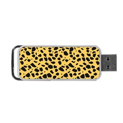 Skin Animals Cheetah Dalmation Black Yellow Portable Usb Flash (one Side) by Mariart