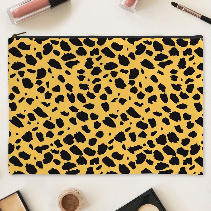 Skin Animals Cheetah Dalmation Black Yellow Cosmetic Bag (XXXL) 