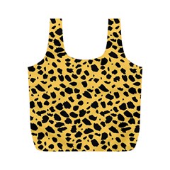 Skin Animals Cheetah Dalmation Black Yellow Full Print Recycle Bags (m) 