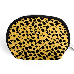 Skin Animals Cheetah Dalmation Black Yellow Accessory Pouches (medium)  by Mariart