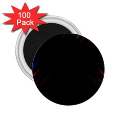 Streaks Line Light Neon Space Rainbow Color Black 2 25  Magnets (100 Pack)  by Mariart