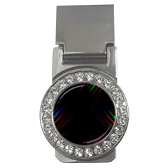 Streaks Line Light Neon Space Rainbow Color Black Money Clips (cz)  by Mariart