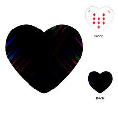 Streaks Line Light Neon Space Rainbow Color Black Playing Cards (heart) 