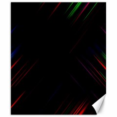 Streaks Line Light Neon Space Rainbow Color Black Canvas 20  X 24   by Mariart