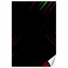 Streaks Line Light Neon Space Rainbow Color Black Canvas 20  X 30  