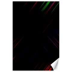 Streaks Line Light Neon Space Rainbow Color Black Canvas 24  X 36  by Mariart