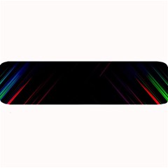 Streaks Line Light Neon Space Rainbow Color Black Large Bar Mats by Mariart