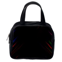 Streaks Line Light Neon Space Rainbow Color Black Classic Handbags (one Side) by Mariart