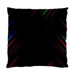 Streaks Line Light Neon Space Rainbow Color Black Standard Cushion Case (one Side) by Mariart