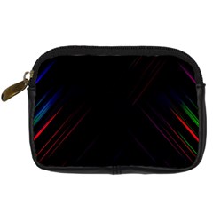 Streaks Line Light Neon Space Rainbow Color Black Digital Camera Cases by Mariart