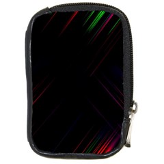 Streaks Line Light Neon Space Rainbow Color Black Compact Camera Cases