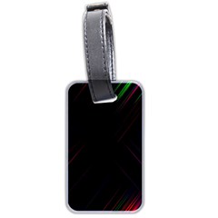 Streaks Line Light Neon Space Rainbow Color Black Luggage Tags (two Sides) by Mariart